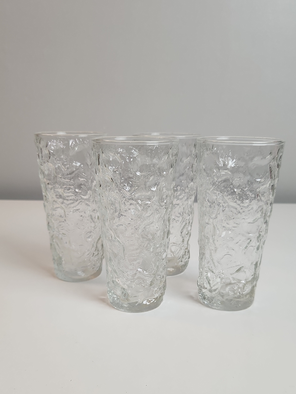 Vintage Anchor Hocking Lido Milano Clear Glasses Set Of 4